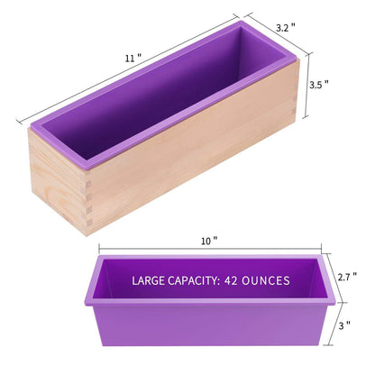 Silicone Soap Loaf Mold with Wooden Box