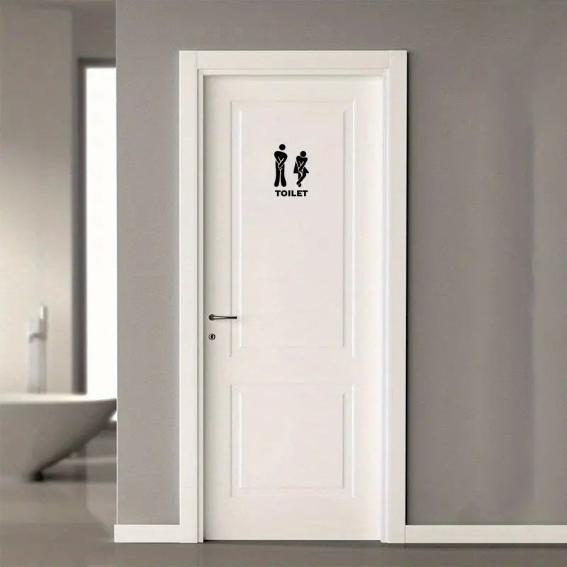 Bathroom Door Sign Sticker