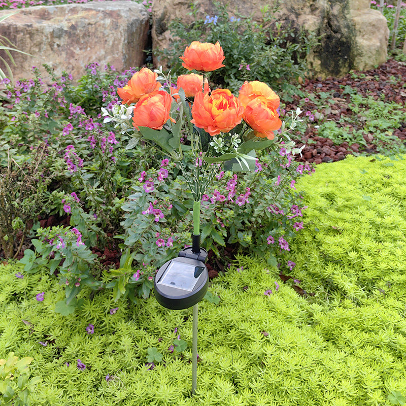 Solar LED Peony Garden Light for Outdoor Decoration