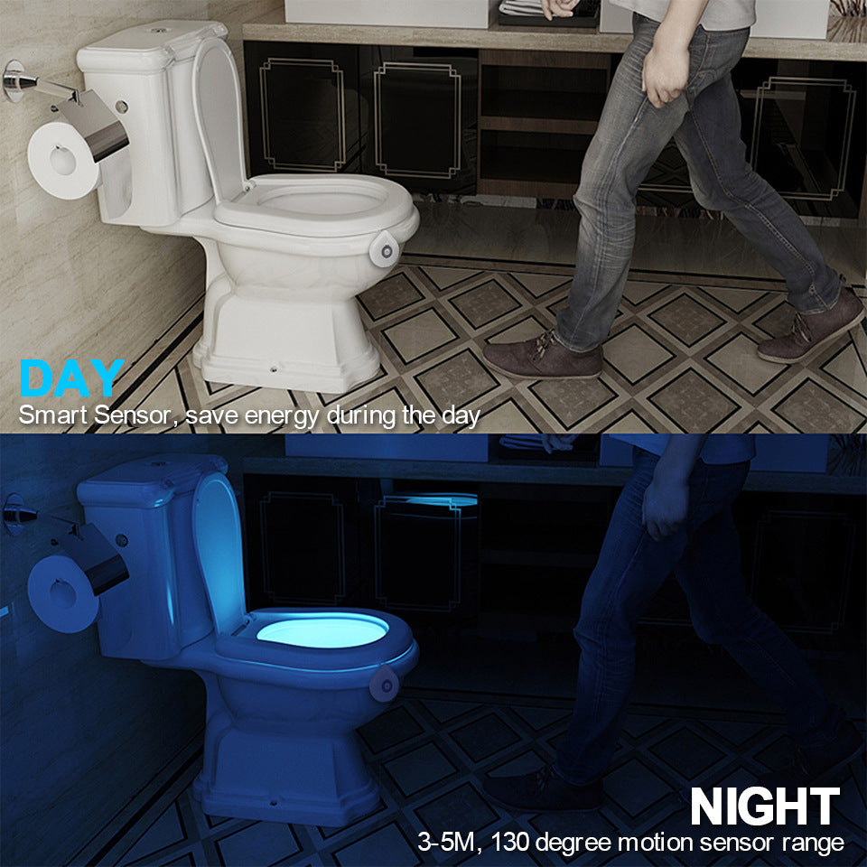Motion-Sensor LED Toilet Night Light