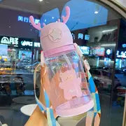 Cartoon Antler Water Bottle with Strap